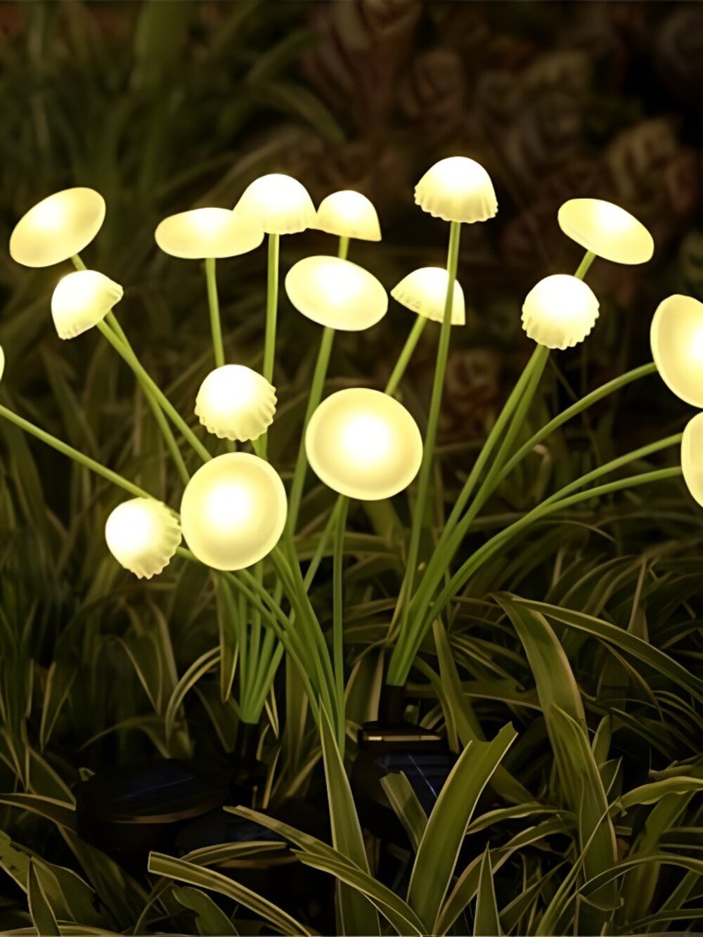 Solar Garden Lights, 2-Pack Dual Mode LED Solar Mushroom Lights, Waterproof